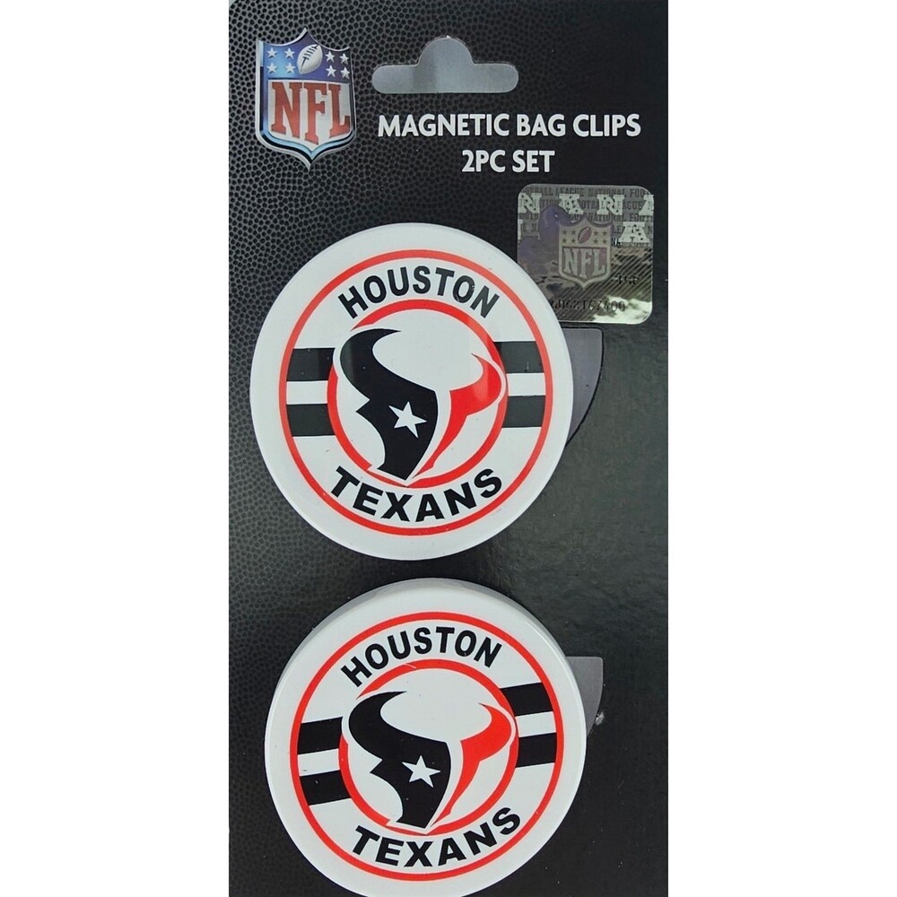HOUSTON Texans Magnetic Chip Clip 2 Pack NEW Refrigerator Magnet